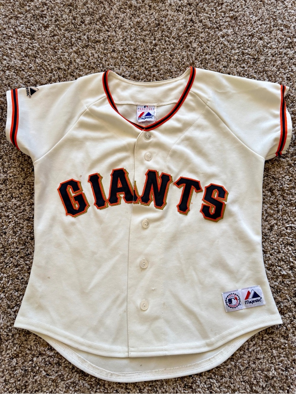 Vintage San Francisco Giants Jersey Mens Small White MLB Baseball Majestic USA